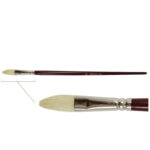 PINCEL PLANO LENGUA DE GATO CERDA BLANCA FINA EXTRA